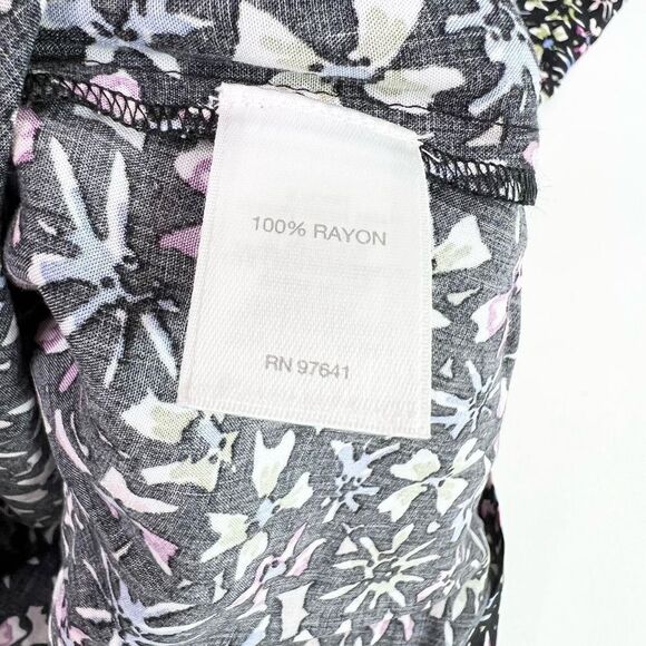 J. Jill Blouse Womens Small BlackPack & Multi-Color Floral Print Long-Sleeve new - Picture 6 of 12